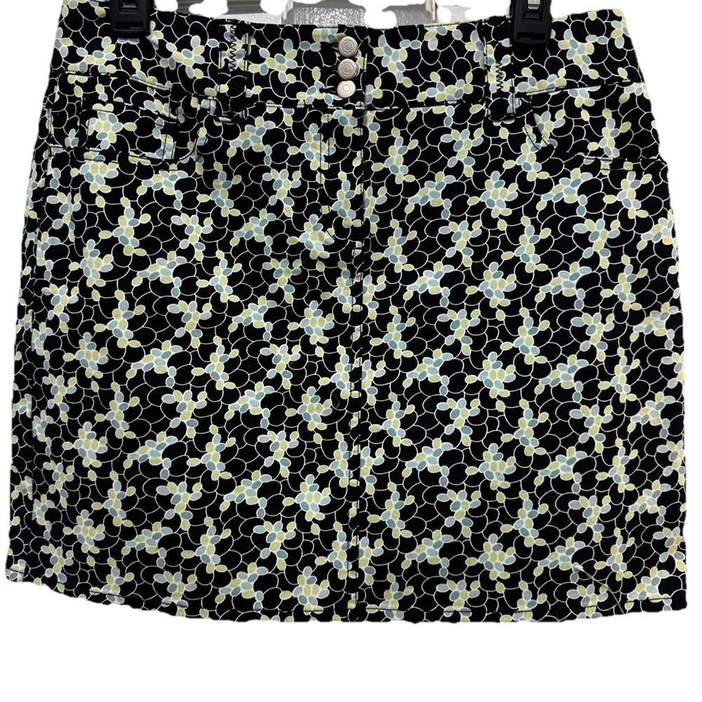 Ann Taylor Loft Petite 8P Floral Skirt Stretch Cotton Pockets 16" NWOT - Picture 2 of 7